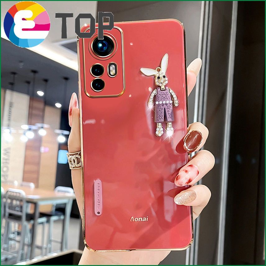 Suitable for Xiaomi 12 mobile phone shell all-inclusive 12x creative protective cover 12pro silicone soft shell cartoon cute rabbit
