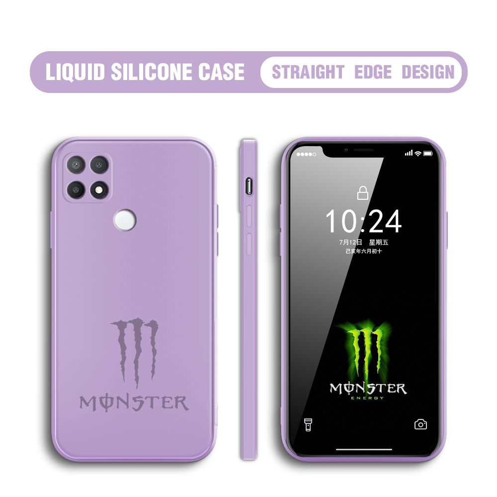 BILI for OPPO A15 / A15S Back Cover The Claw Of Devil Multicolor Liquid Silicone Phone Case Soft Square Lens Protection Phone Cases