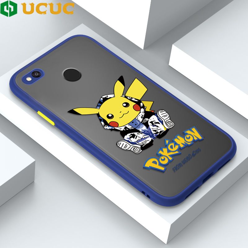 UCUC for Redmi 4X Back Cover Wrapped Pikachu Frosted Transparent Hard Phone Case Thin Shockproof Full Cover Camera Protect Case
