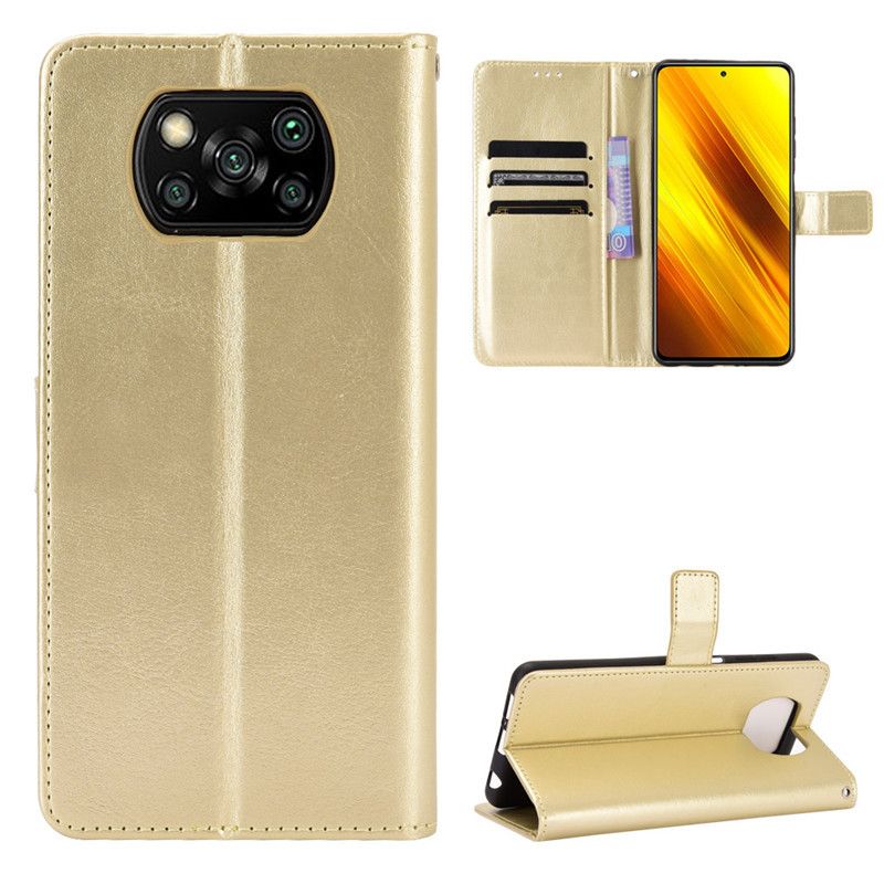 Holster Flip Stand Wallet Crazy Horse PU Leather Case For Xiaomi Poco X3 Cover