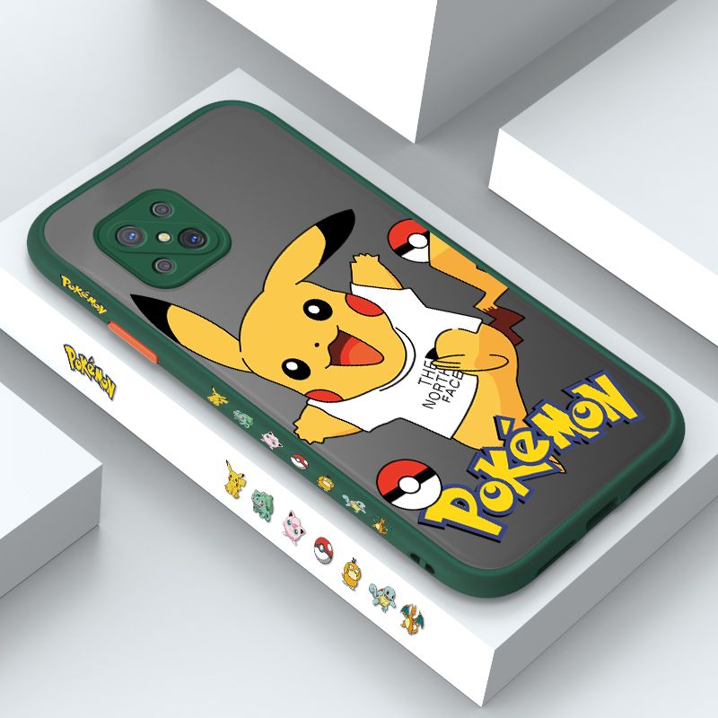 ZeroQiQi for OPPO Reno4 Z 5G Case White Clothes Pikachu Side Printing Cover Frosted Ultra Thin Protective Anti Fall Phone Case