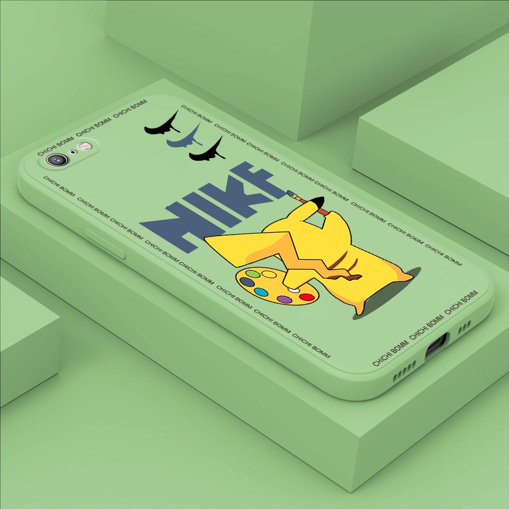 Hontinga for iPhone 6 Plus Case Fashion Cartoon Phone Case Phone Case Soft Square Edge Silicone Cases Full Lens Cover Shockproof Protection Cover