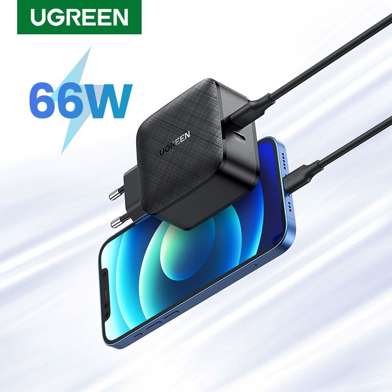 UGREEN 66W PD Charger Quick Charge 4.0 3.0 Type C Power Delivery Dual USB Charger Portable 2 Ports USB C Fast Charger For iPhone 12 ,X,Max, iPad Pro 2020,Macbook Pro, Macbook Air, Xiao 10 Pro, 10/9/8,Samsung S20 Ultra, S20+,S20/S10/S9, Note 20/10