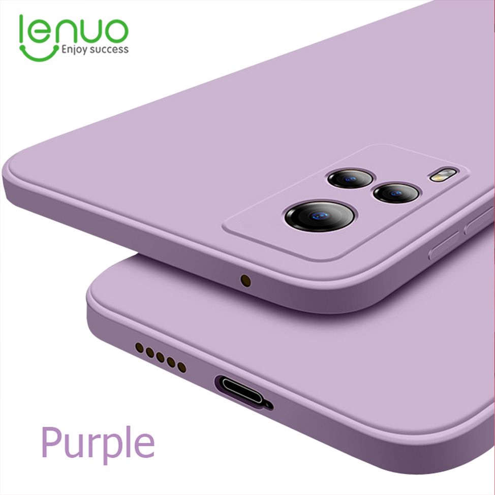 Lenuo Luxury Square Liquid Silicone Phone Case VIVO V21 4G / 5G Thin Soft Back Cover Candy Casing