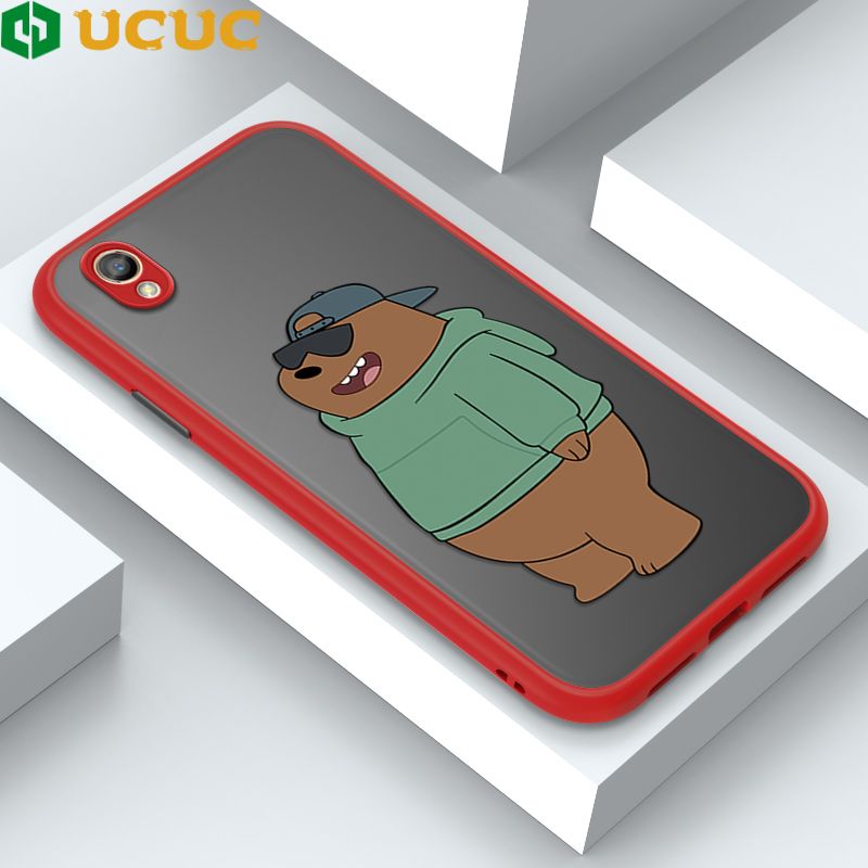UCUC for OPPO A37 NEO 9 Back Cover Sunglasses Bear Frosted Transparent Hard Phone Case Thin Shockproof Full Cover Camera Protect Case