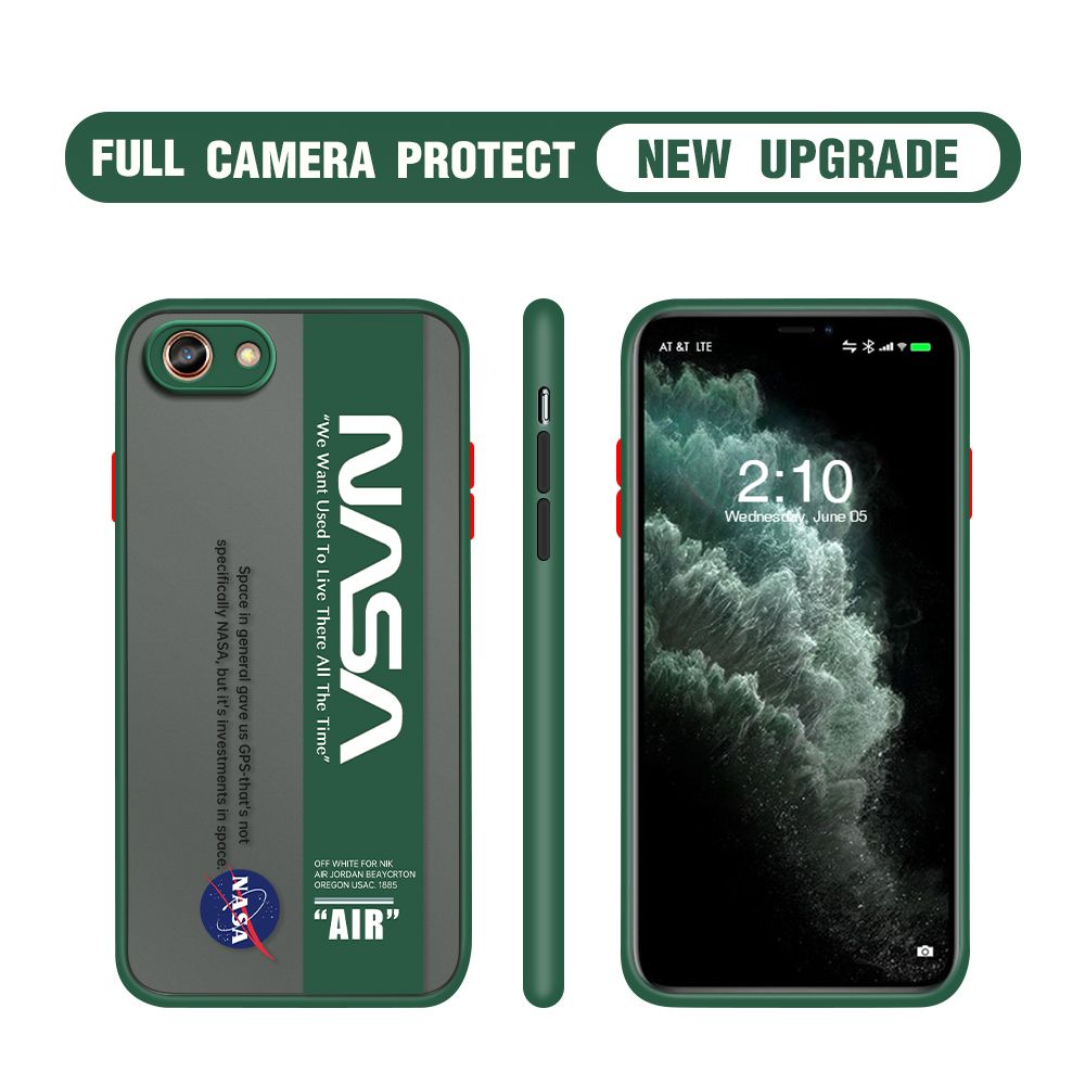 Hontinga for OPPO A83 Case Astronaut Space Logo Cases Edge Frosted Transparent Phone Cover