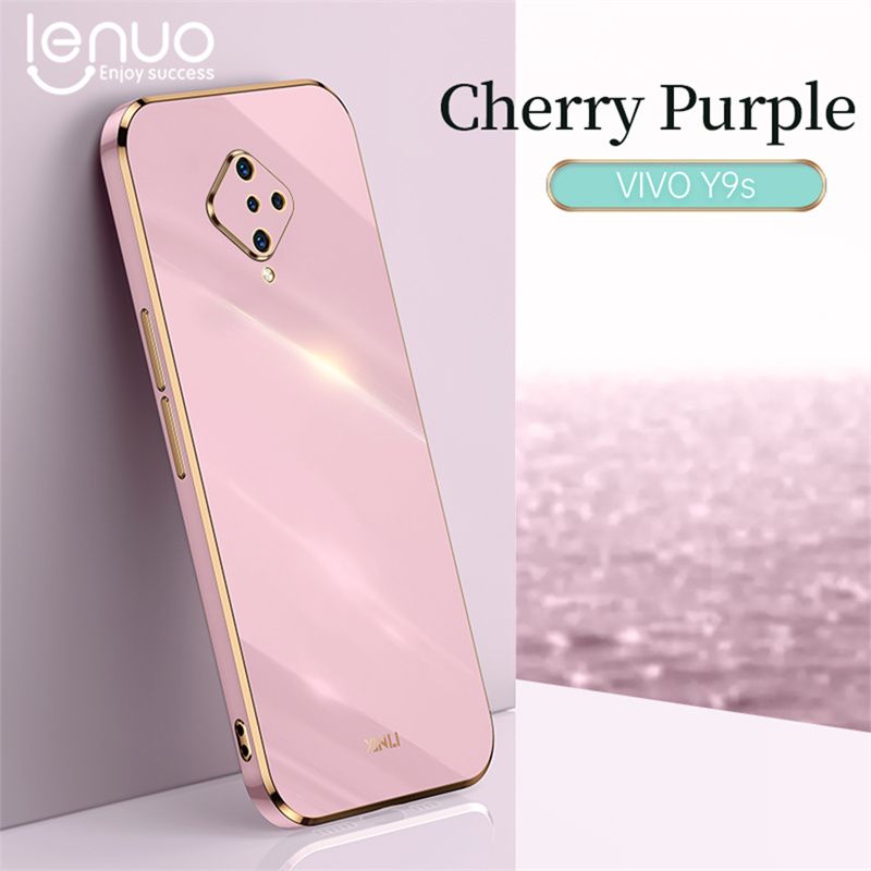 Lenuo Luxury 6D Plating Soft Casing Silicone Square Frame Phone Case For Vivo S1 Pro Phone Case Shiny Bling Back Cover Coque