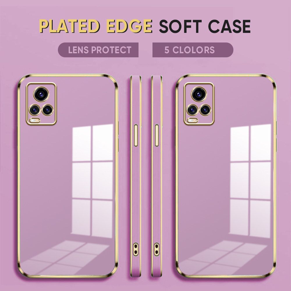 Luxury 6D Plating Case for Vivo S1 Soft Silicone Square Frame Back Cover Shiny Bling Phone Cases