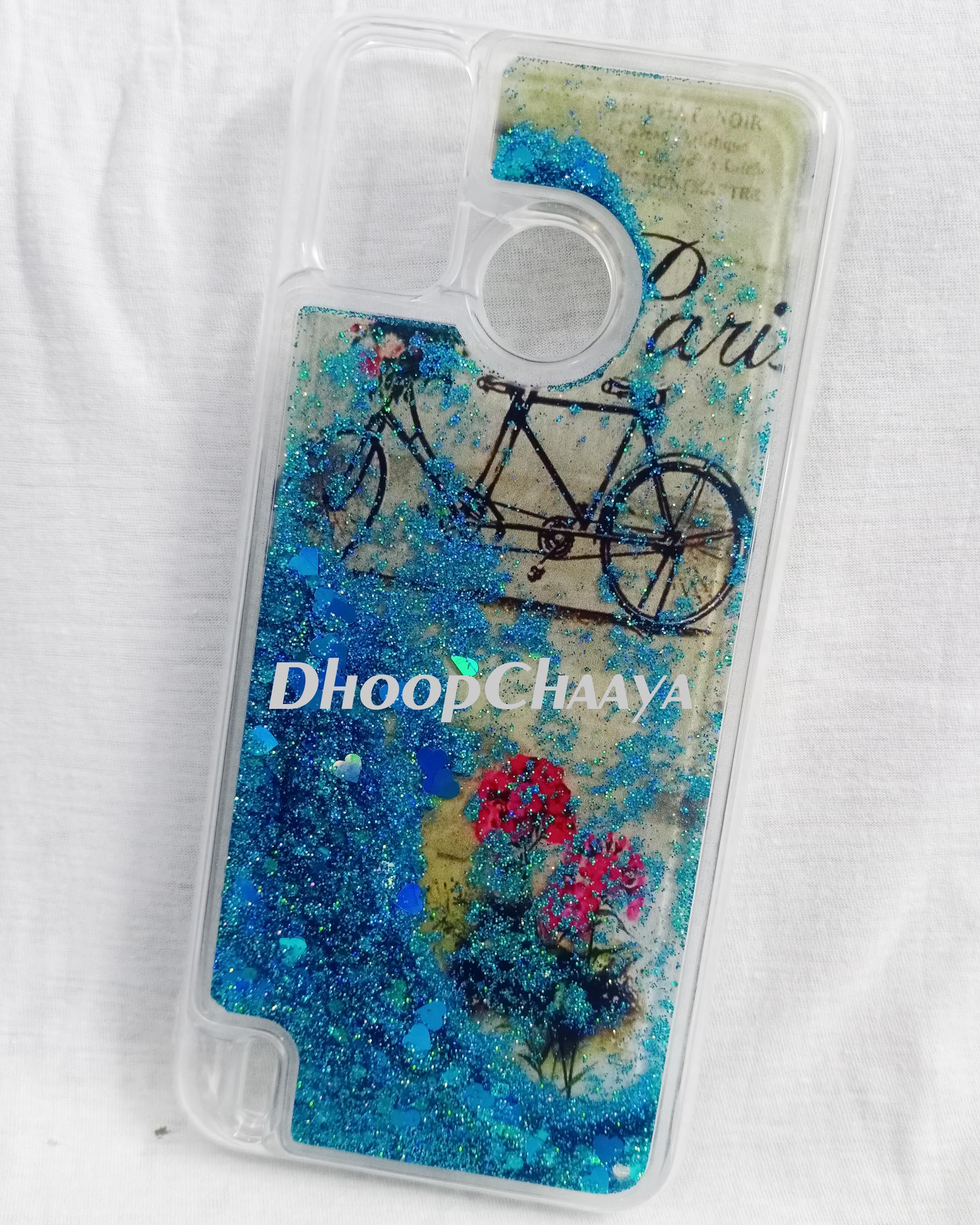 Tecno Spark 6 Go - Unique Design Liquid 3D Glitter Floating Soft TPU Clear Case Cover