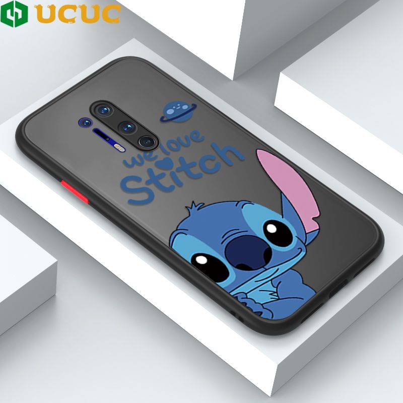 UCUC for OnePlus 8 Pro Back Cover Peeping Stitch Frosted Transparent Hard Phone Case Thin Shockproof Full Cover Camera Protect Case