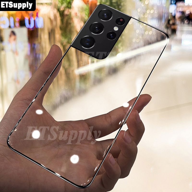 （2pieces） Transparent Case Transparent Clear Anti-oxidation Clear Casing for Samsung Galaxy S21 Ultra Silicone TPU Phone Cover