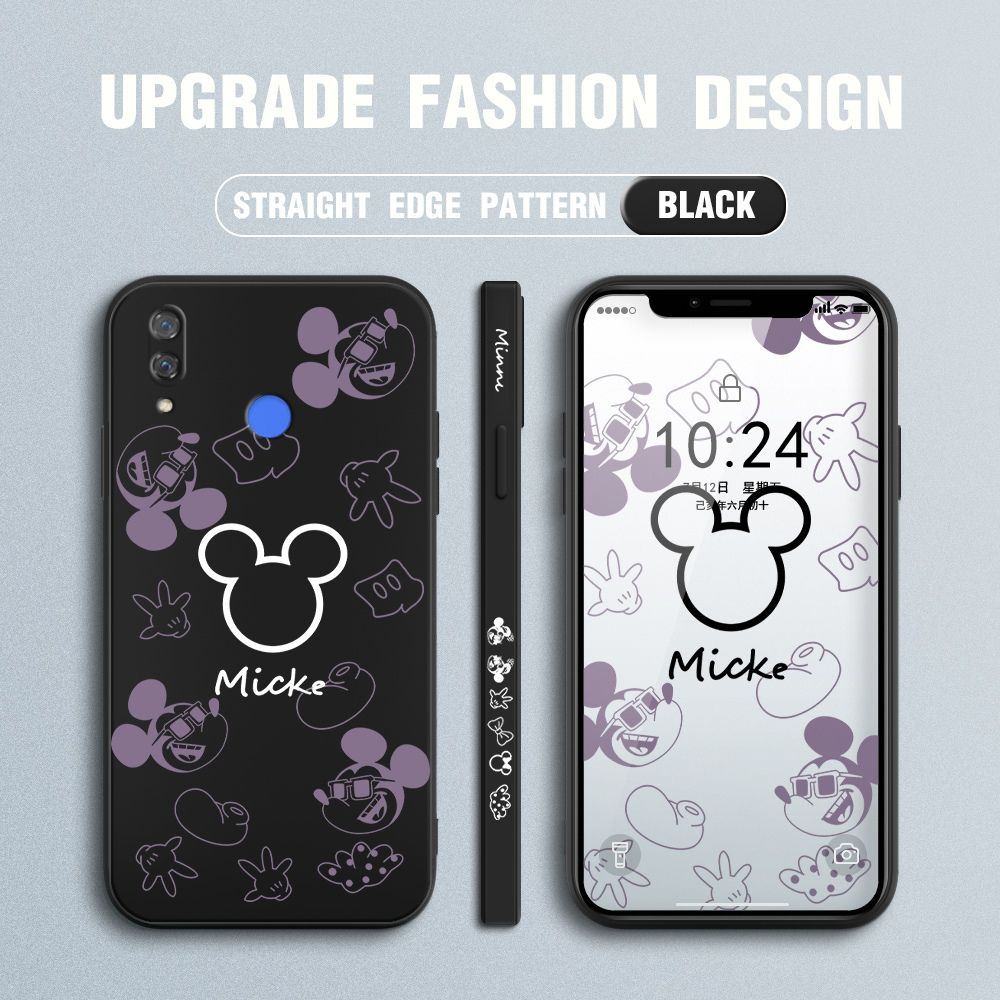Jizetin for Huawei Nova 3i Case Creative Printing Pattern Side Design Phone Case Square Edge Pattern Liquid Silicone Cases Full Cover Camera Shockproof Protective Case
