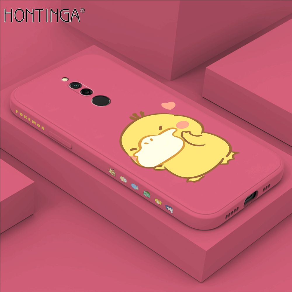 Hontinga for Xiaomi Redmi 8 Case Side Design Trendy Cartoon Sign Back Cover Soft Square Edge Pattern Liquid Silicone Phone Cases