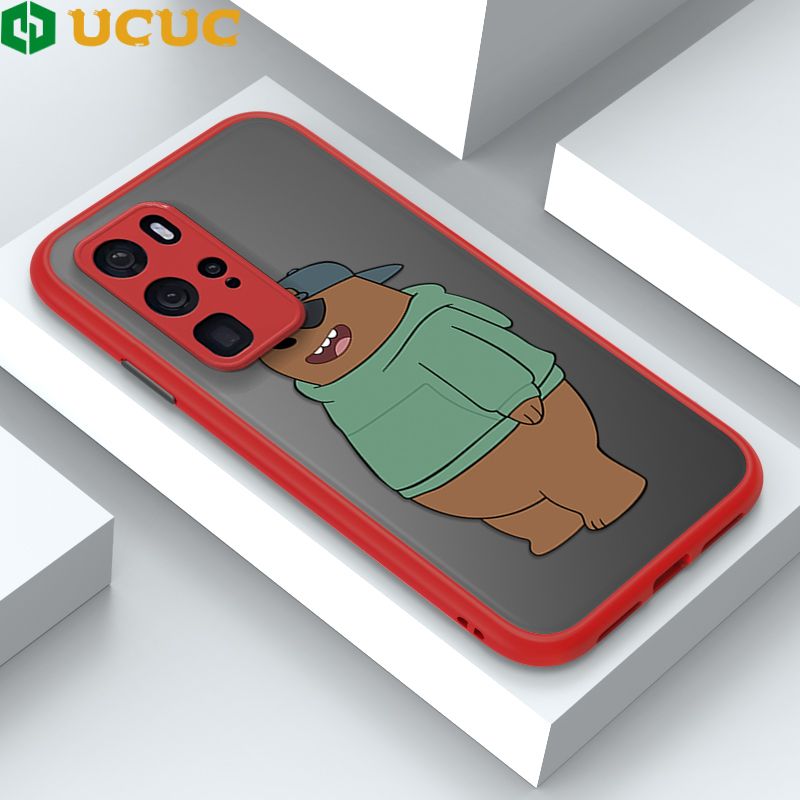 UCUC for Huawei P40 Pro Back Cover Sunglasses Bear Frosted Transparent Hard Phone Case Thin Shockproof Full Cover Camera Protect Case