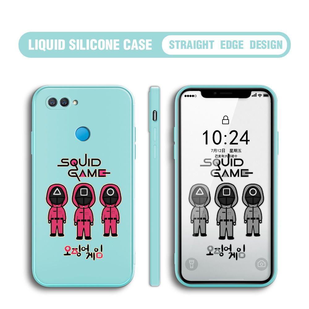 UCUC for OPPO A12S Case Trend Cartoon Korean Squid Phone Cover Liquid Silicone Case Phone Protective Case