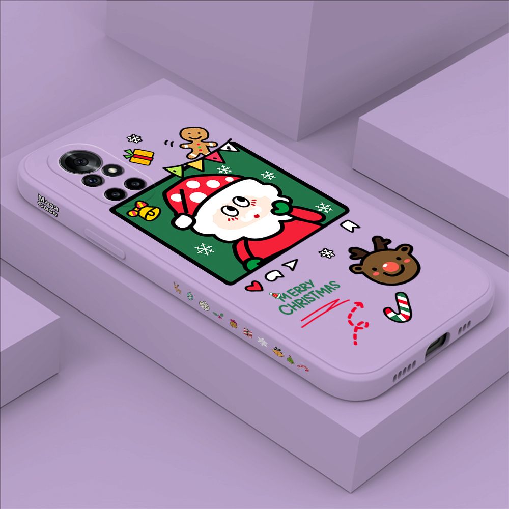ZeroQiQi for Huawei Nova 8 Pro Case Santa Claus Christmas Gifts Side Printing Cases Soft Liquid Silicone Phone Cover