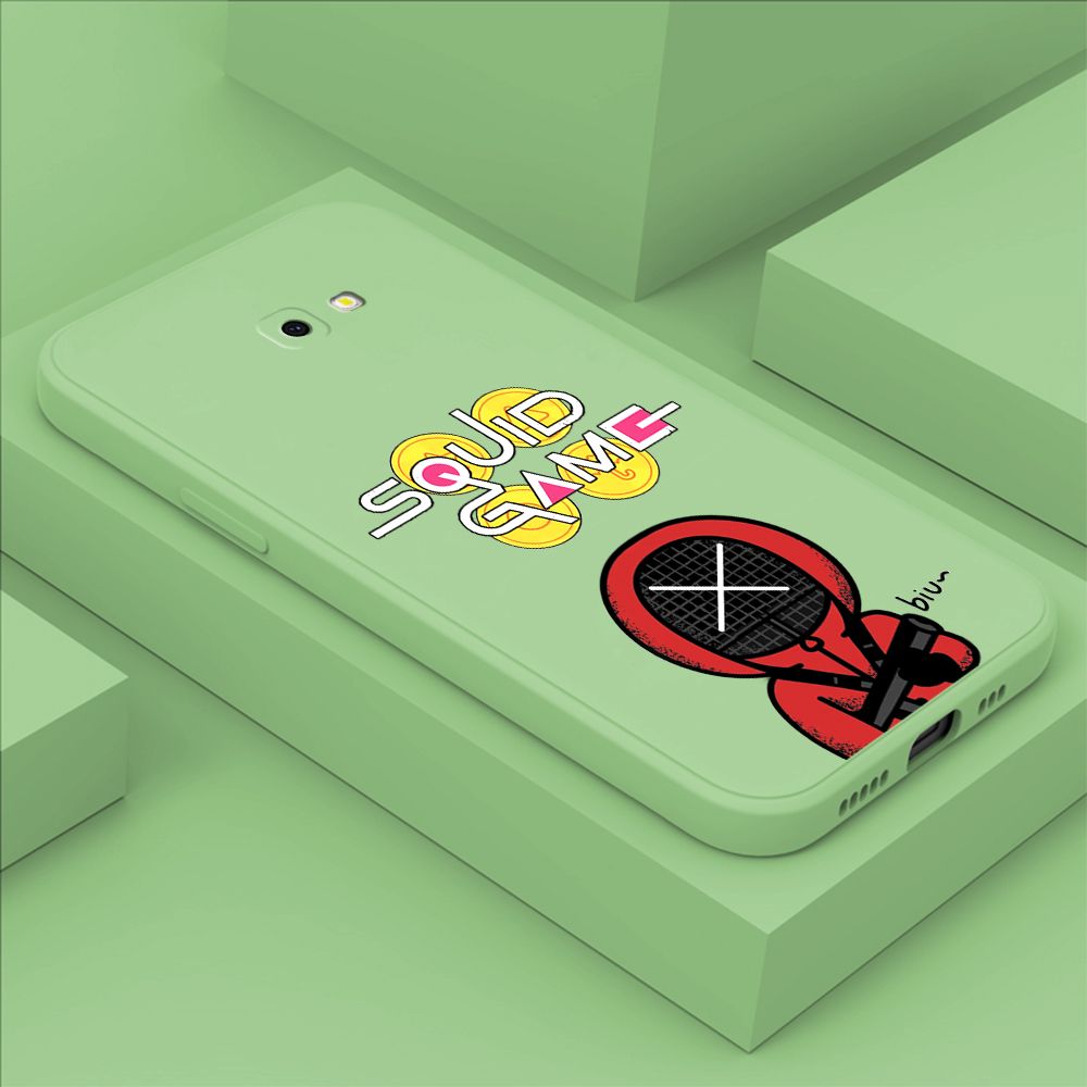 ZeroQiQi for Samsung Galaxy J4 Plus 2018 Case Fashion Cartoon Electric Baton Judge Role Phone CoverSquare Liquid Silicone Trend Phone Case