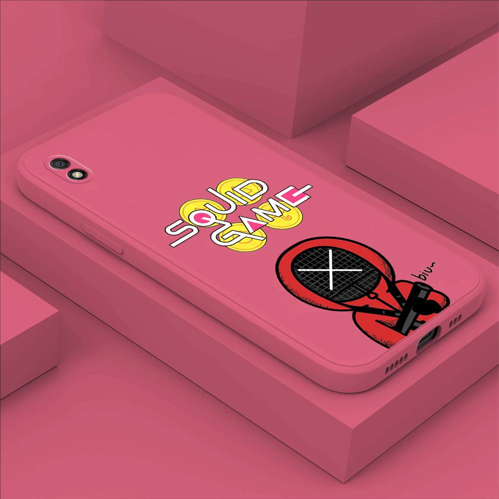 ZeroQiQi for Xiaomi Redmi 9A Case Fashion Cartoon Electric Baton Judge Role Phone CoverSquare Liquid Silicone Trend Phone Case