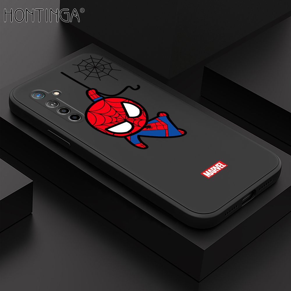 Hontinga for OPPO OPPO K5 Case Cute Marvel Avengers Cartoon Spiderman Spider Man Phone Case Square Edge Silicone Cases Full Lens Cover Shockproof Protection Case