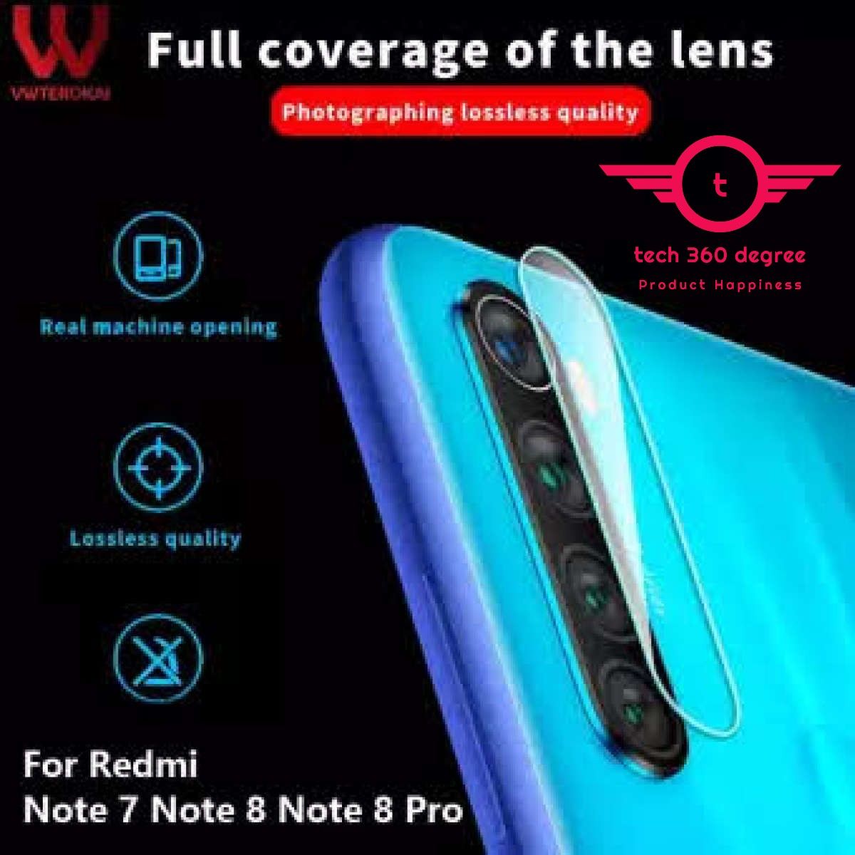 For Xiaomi Redmi Note 8 Back Camera Lens Tempered Glass Film Camera Protector