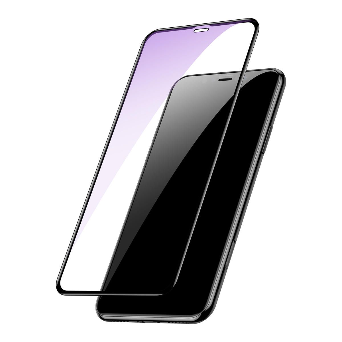 Apple iPhone 11 Anti-Blue Light 3D Full Cover Soft Curved Tempered Glass Screen Protector For Apple iPhone 11-Black