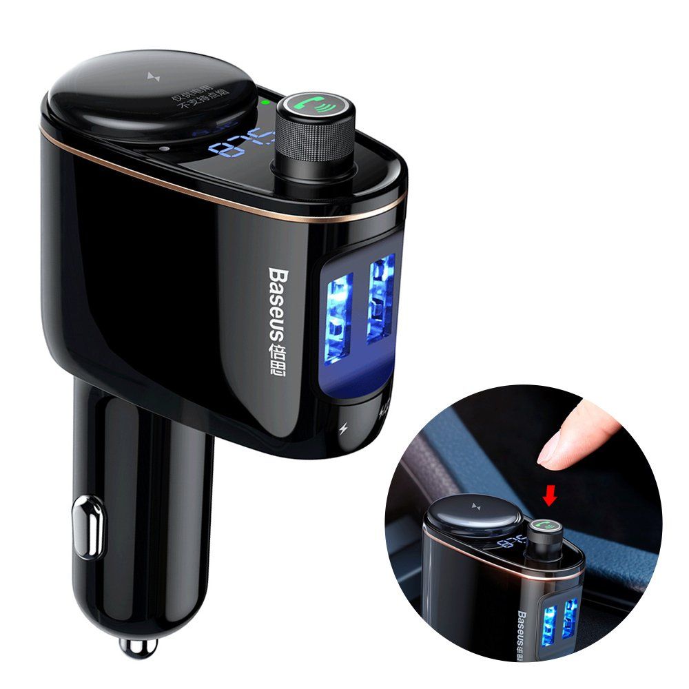 Baseus S-06 Bluetooth MP3 Vehicle Dual USB Car Charger