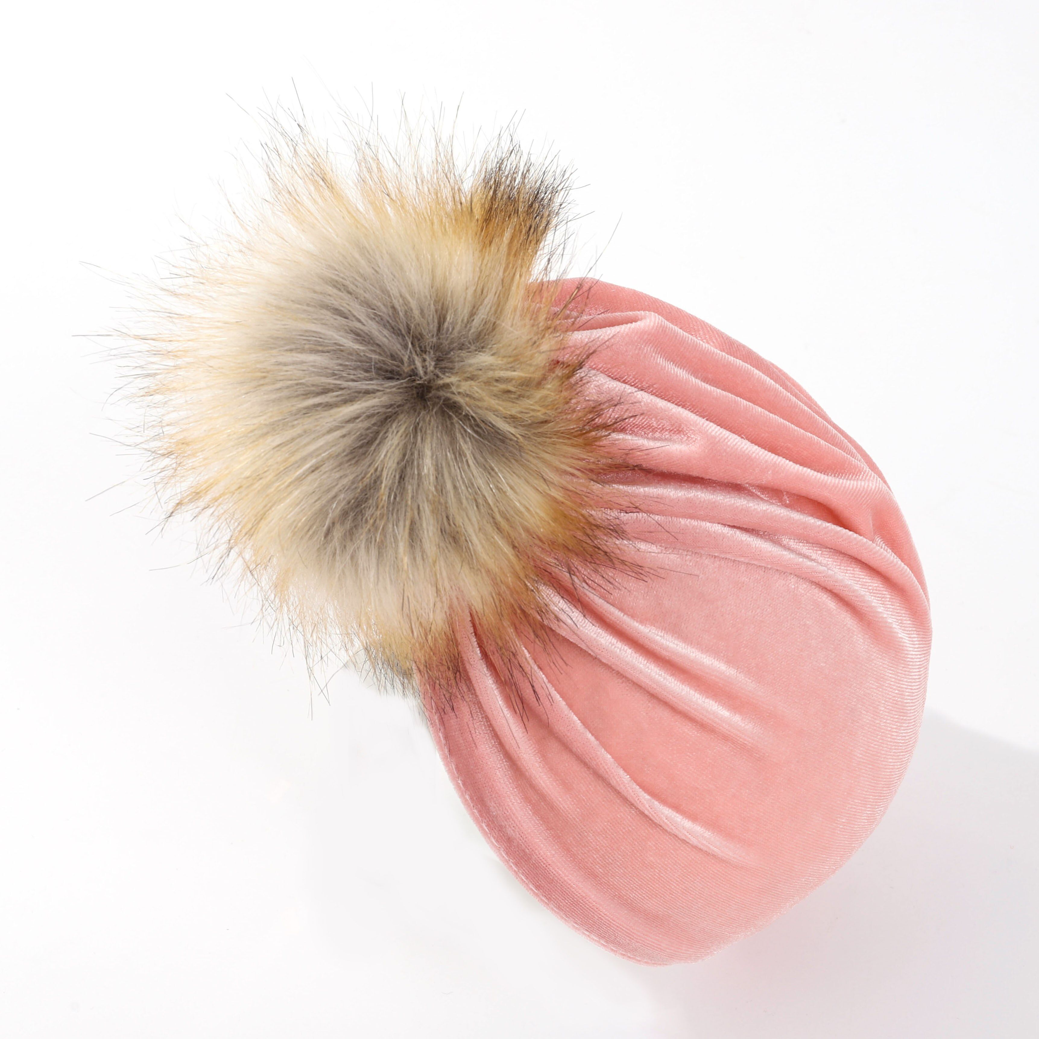Solid Velvet Raccoon Pompom Baby Beanies 3M-5T Leopard Print Newborn Topknot Hat Fashion New Autumn Winter Headwear