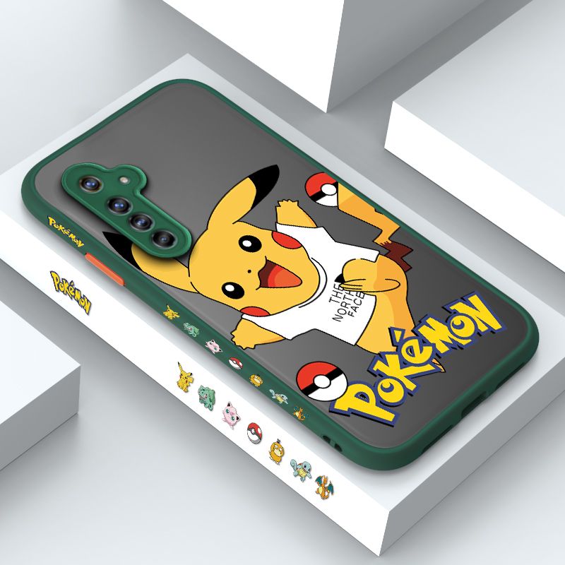ZeroQiQi for Realme Narzo Case White Clothes Pikachu Side Printing Cover Frosted Ultra Thin Protective Anti Fall Phone Case