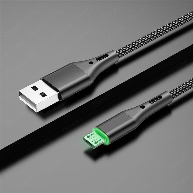 Micro USB Cable 3A LED Quick Charge For Xiaomi Redmi note 9 Accessories For Mobile Phone Charger Data USB Cord Microusb Cables