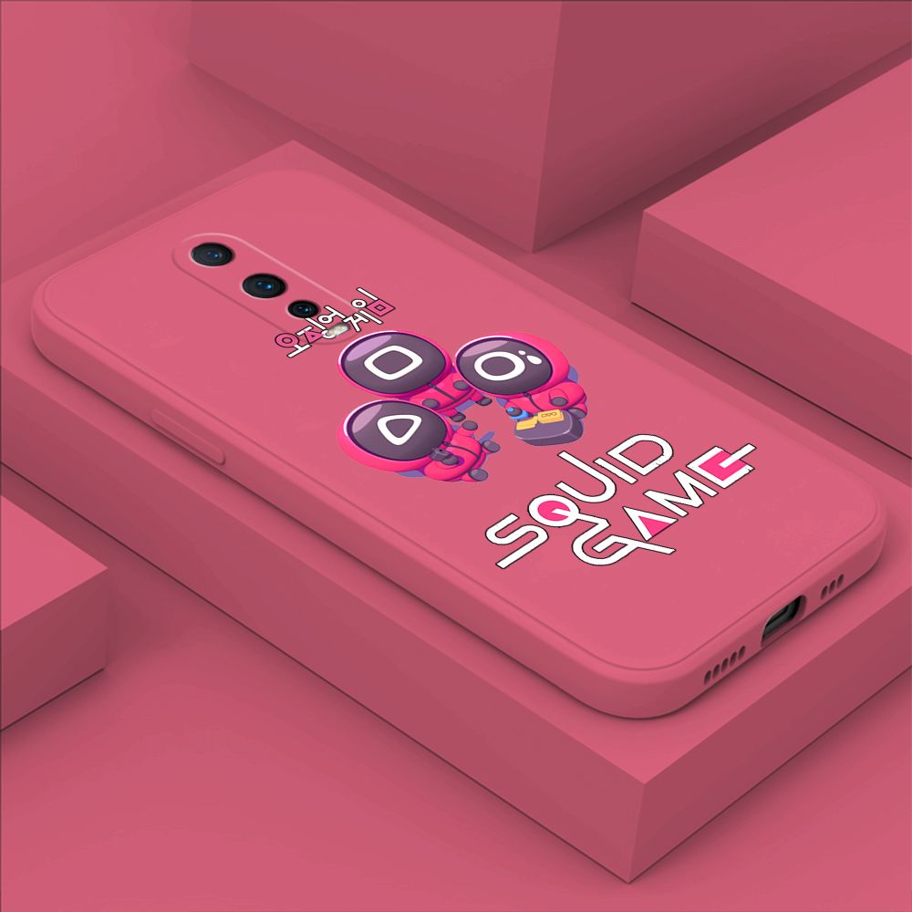 ZeroQiQi for OPPO R17 Pro Case Cute Cartoon Cute Squid Character Phone Cover Square Liquid Silicone Shockproof Phone Protective Case
