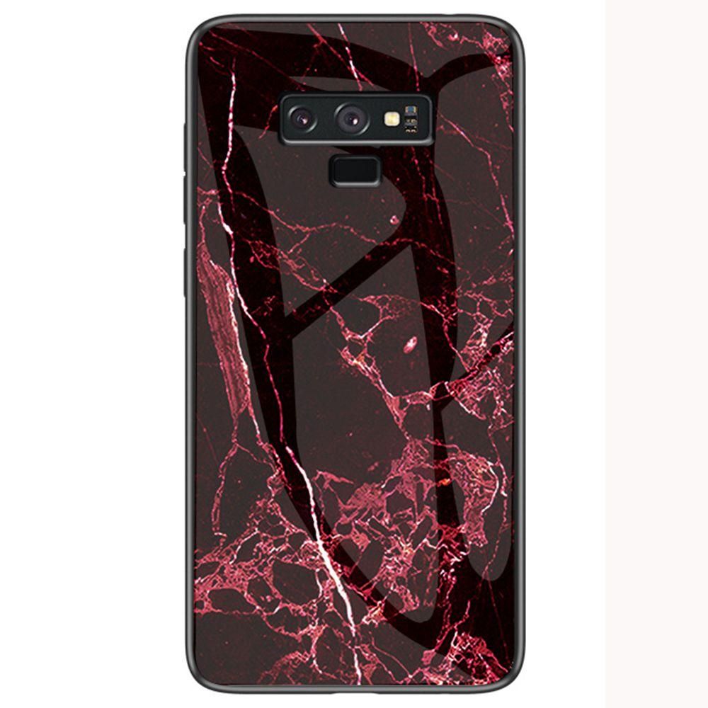 Case for Samsung Galaxy Note9 Tempered Glass Protective Layer on the Back and TPU Bumper Anti+shock Shock Absorption Protective Cover