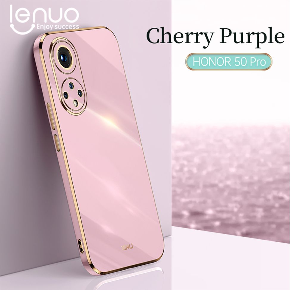 Luxury 6D Plating Soft Casing Silicone Square Frame Phone Case For Huawei Honor 50 Pro Phone Case Shiny Bling Back Cover Coque