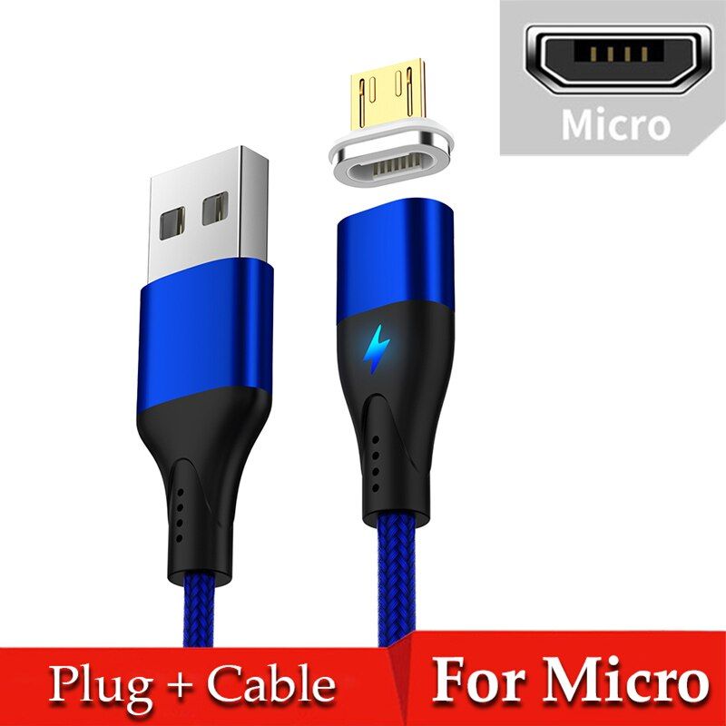3A Magnetic USB Cable for Huawei Samsung Type C Charging USB C Magnet Cable Micro USB Mobile Phone Cord Type-C Wire for Xiaomi