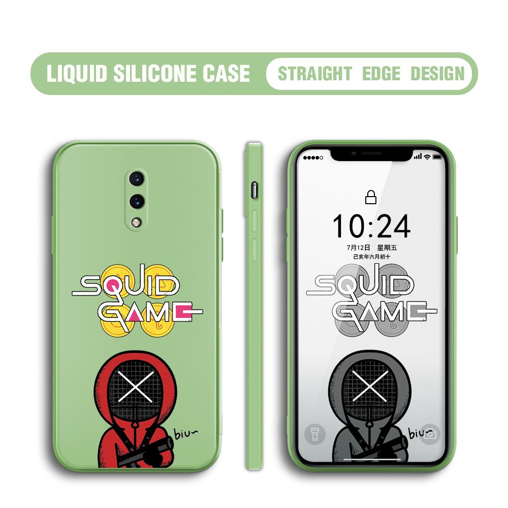 Jizetin for OnePlus 7 Case Fashion Cartoon Judge Role Phone Cover Square Liquid Silicone Trend Phone Case