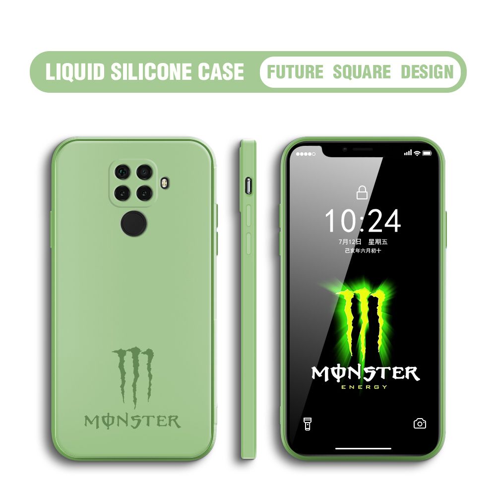 Hontinga for Huawei Nova 5i Pro Case Fashion Monster Energy Silicone Square Edge Phone Cases Full Cover Camera Shockproof Protection Rubber Case