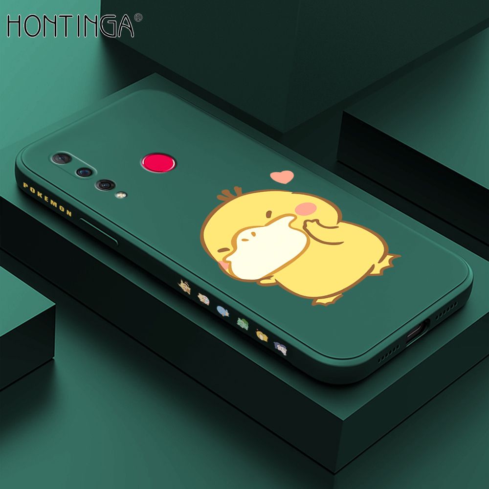 Hontinga for Huawei Nova 4 Case Side Design Trendy Cartoon Sign Back Cover Soft Square Edge Pattern Liquid Silicone Phone Cases