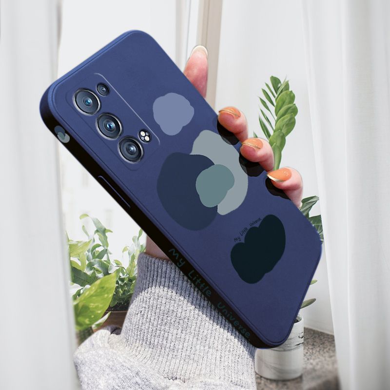 AMORVOR for OPPO Reno6 Pro 5G Back Cover Color Mixture Clouds Side design Soft Case Liquid Silicone Phone Cases