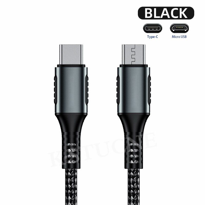 USB Type C To Micro Usb Cable For Samsung Galaxy S7 S6 Android Fast Charging Mobile Phone Charger Cord For Huawei USB PD Cable
