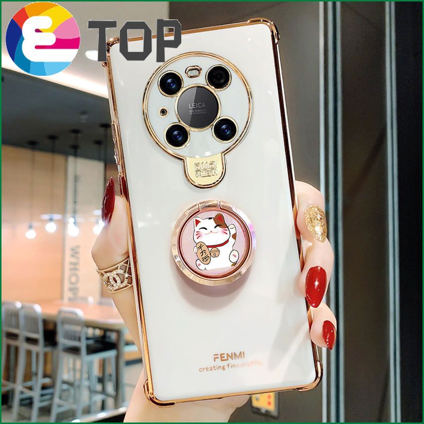 Suitable for Huawei mate40 mobile phone shell ring bracket mate40pro+ protective sleeve mate40 silicone 5g curved screen