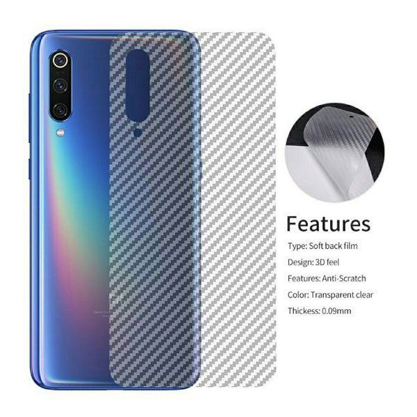 For Xiaomi Mi 9 Carbon Fiber Sticker Vinyl Back Poly Skin Protector