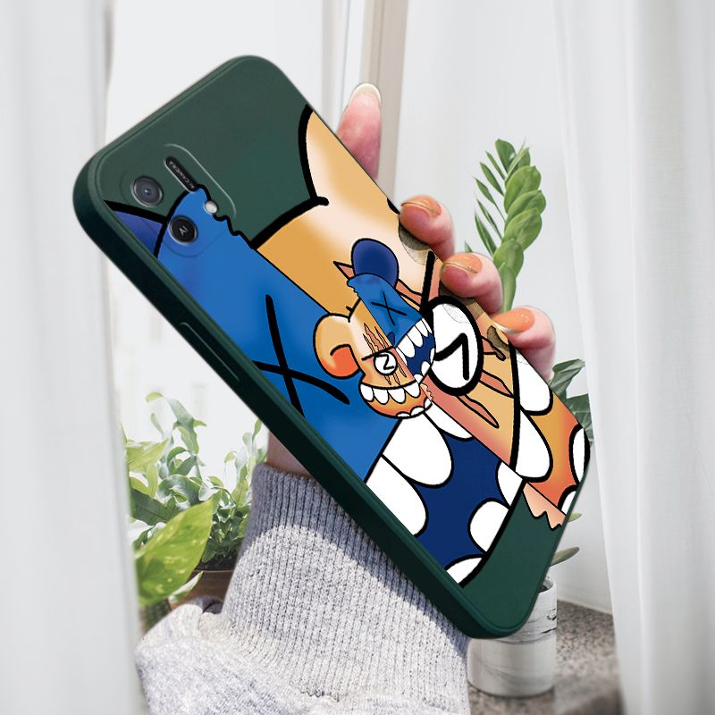 AMORVOR for OPPO A16K Back Cover Fashion Popular Side design Soft Case Liquid Silicone Phone Cases