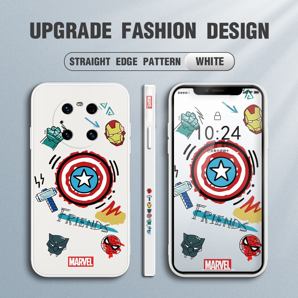 Jizetin for Huawei Mate 40 ProPlus Back Cover Hero Props Side Design Liquid Silicone Phone Case Soft Full Camera Protect Phone Cases