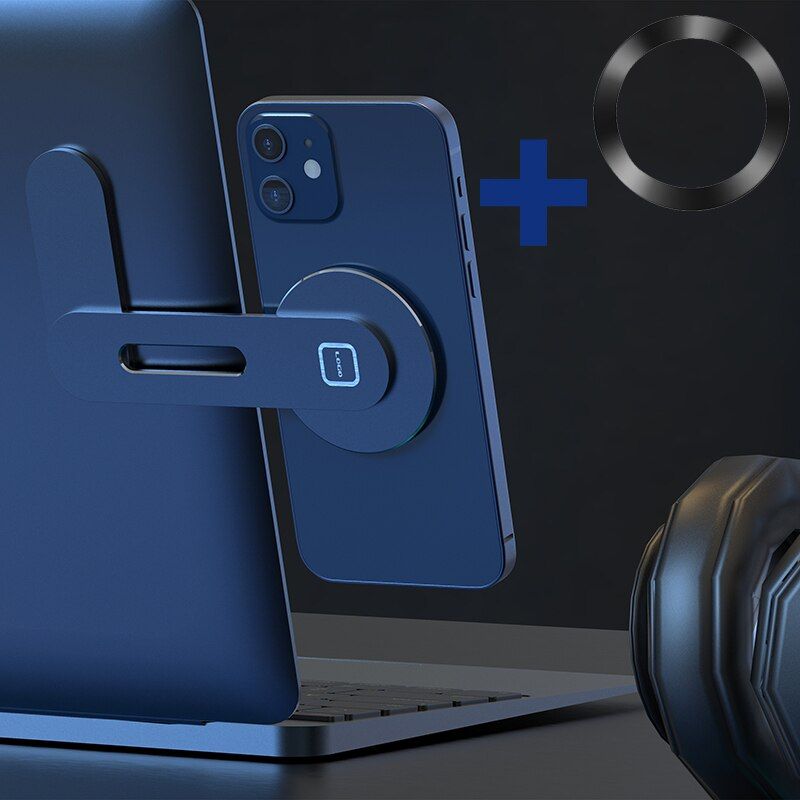 Laptop CellPhone Mount For iPhone 12 Series, Collapsible Metal Paste Base Office Monitor Magnetic Holder Adapt to Mag