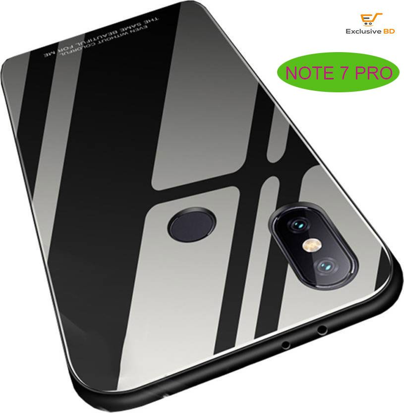 For Xaomi Ridmi Note 7 Pro Back Cover Glass Case - White