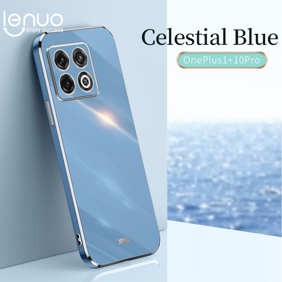 Lenuo Luxury 6D Plating Soft Casing Silicone Square Frame Phone Case For OnePlus 10 Pro Phone Case Shiny Bling Back Cover Coque