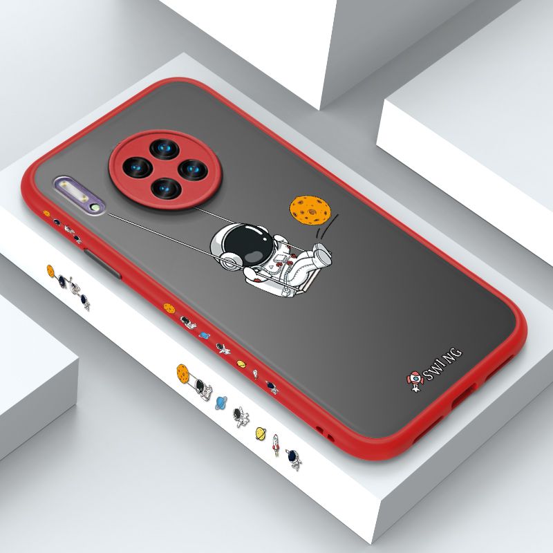ZeroQiQi for Huawei Mate 30 Pro Case Astronaut Swinging Side Printing Cover Frosted Ultra Thin Protective Anti Fall Phone Case
