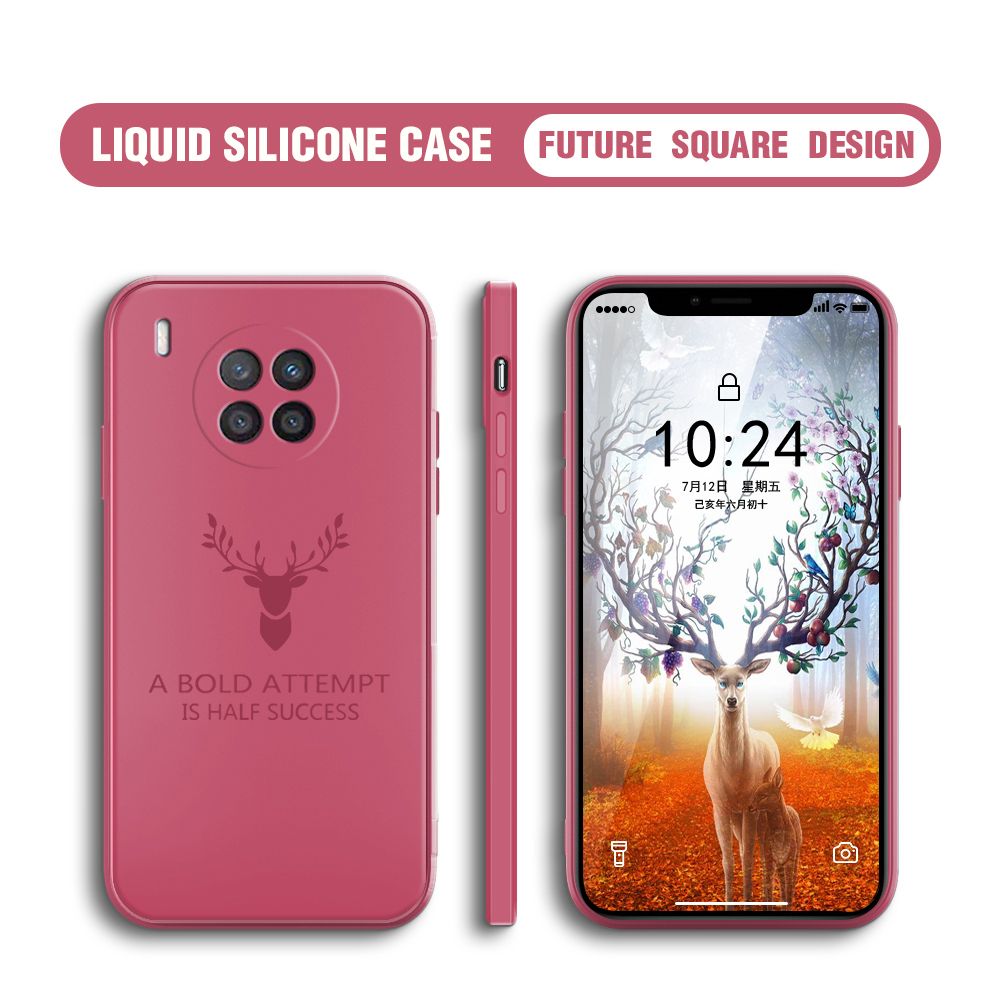 BILI for Huawei Nova 8I Back Cover Simple Antlers Ultra Thin Soft Luxury Square Multicolor Liquid Silicone Phone Case
