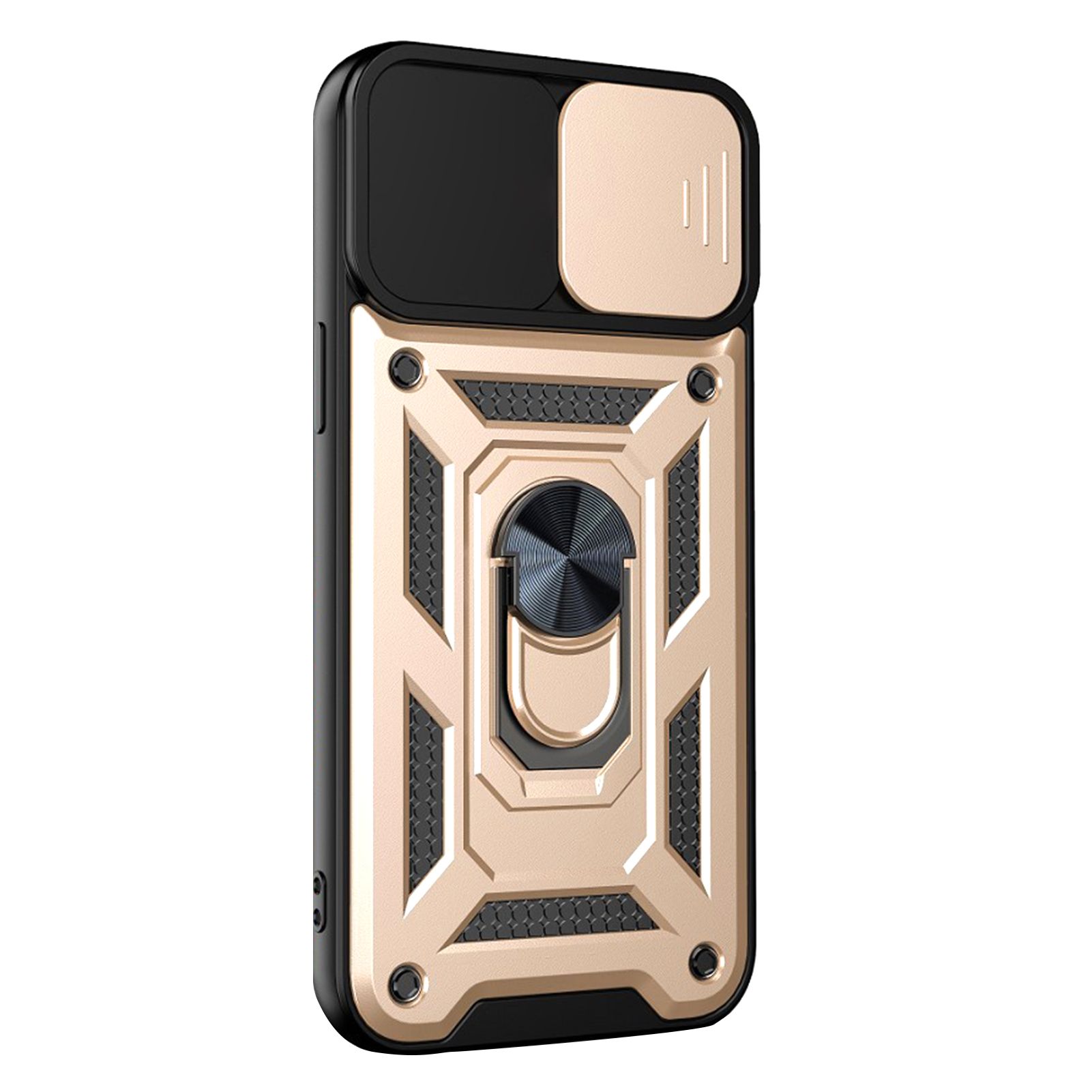 Phone Protective Case Magnetic Anti-Scratch Plastic Phone Protective Covers with Metal Ring for iPhone 13/13 Mini/13 Pro/13 Pro Max