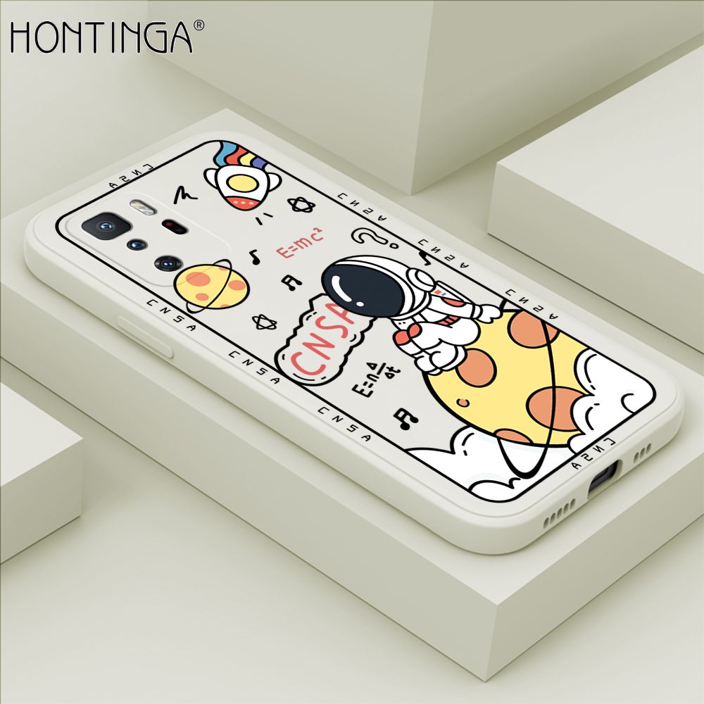 Hontinga for Xiaomi Poco X3 GT Case Cartoon Astronauts Phone Case Phone Case Soft Square Edge Silicone Cases Full Lens Cover Shockproof Protection Cover