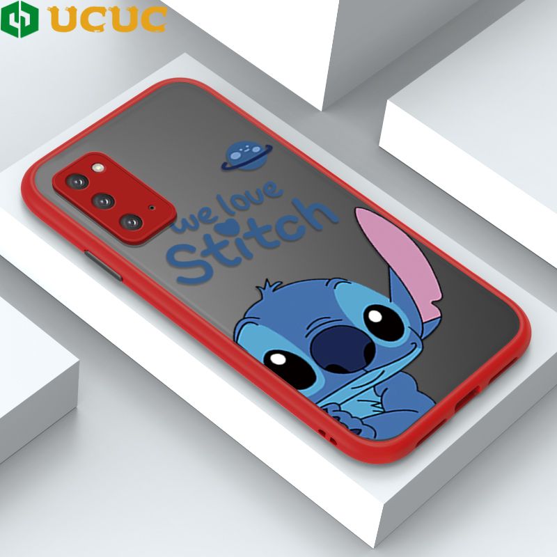 UCUC for Samsung Galaxy Note20 Back Cover Peeping Stitch Frosted Transparent Hard Phone Case Thin Shockproof Full Cover Camera Protect Case